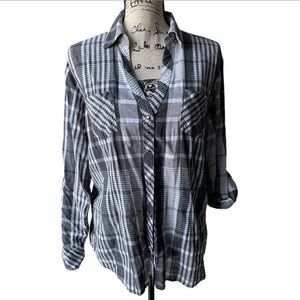 Country western plaid button up XL